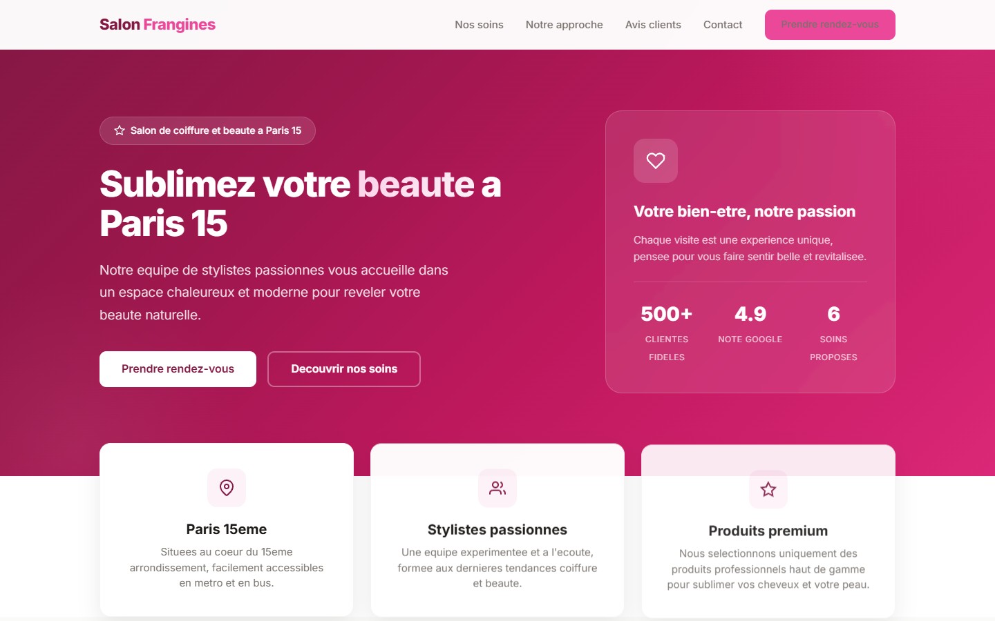 Site Salon Élégance